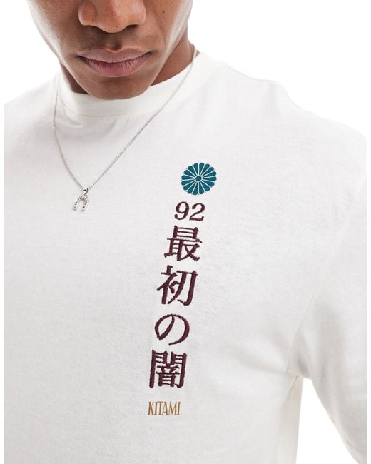 Camiseta color con estampado River Island de hombre de color White