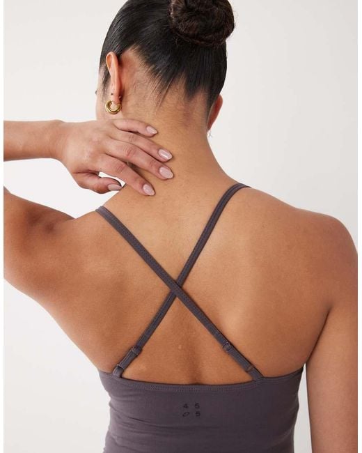 4505 Purple Maternity Scoop Neck Singlet With Inner Bra And Adjustable Straps