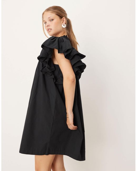 Robe courte à volants oversize Y.A.S en coloris Natural