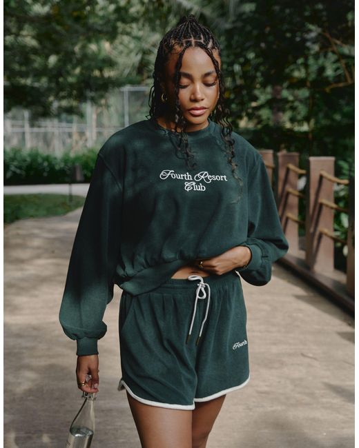 4th & Reckless Green X loz vassallo – bay – kurzes frottee-sweatshirt