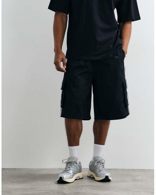 Adidas Originals White Twill Cargo Shorts for men