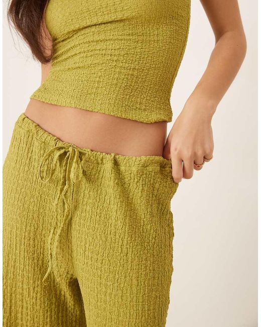 ASOS Yellow Textured Wide Leg Co-ord Trouser