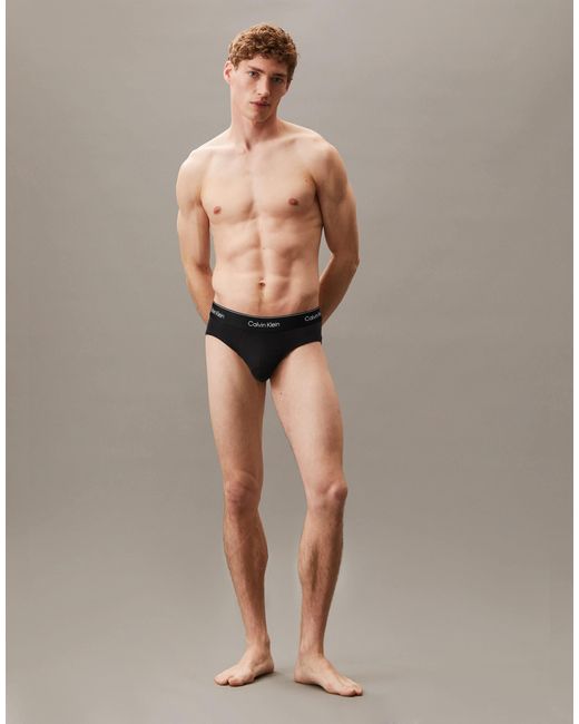 Calvin Klein – icon cotton stretch – 3er-pack hüftslips in Gray für Herren