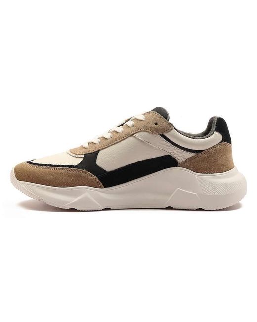 OFF THE HOOK Natural 'Roxy' Casual Lace-Up Leather Trainers for men