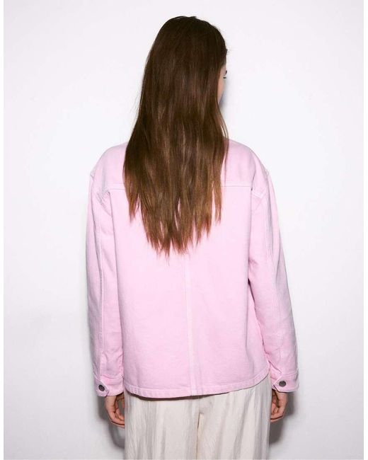 Stradivarius Pink Jacket With Patch Pockets