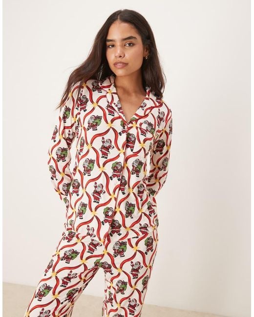 Chelsea Peers Pink Exclusive Poly Long Sleeve Revere Pajama Set