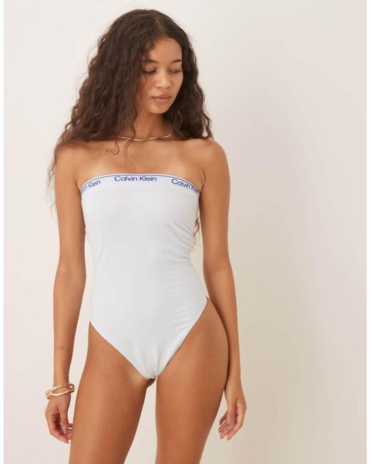 Calvin Klein White Shapewear Bandeau Bodysuit