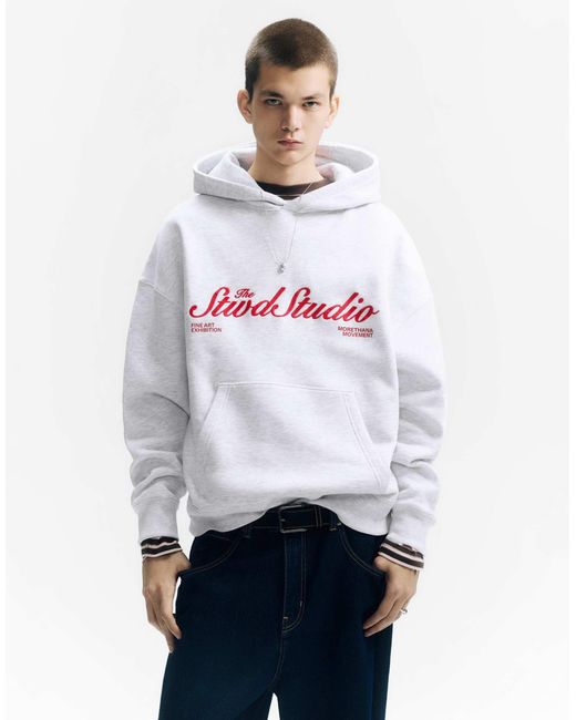 Pull&Bear – kapuzenpullover in White für Herren