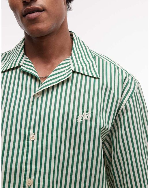 AllSaints Green Chopin Short Sleeve Logo Shirt for men