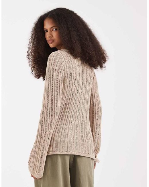 ASOS Brown Knitted Ladder Stitch Cardigan