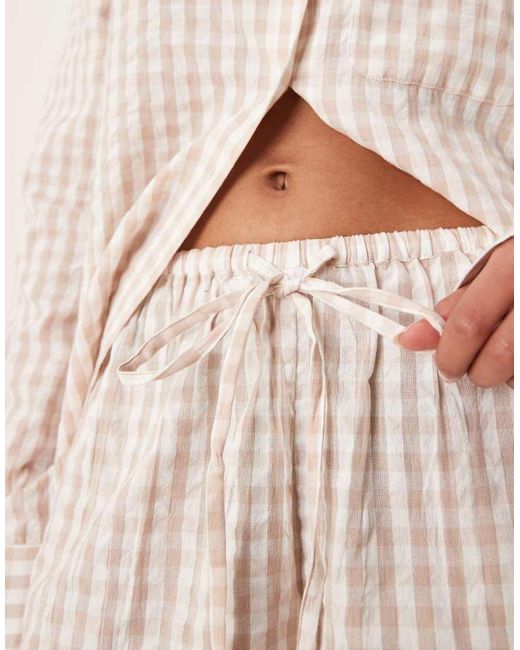 Luna Oversized Pyjamashort in het Natural