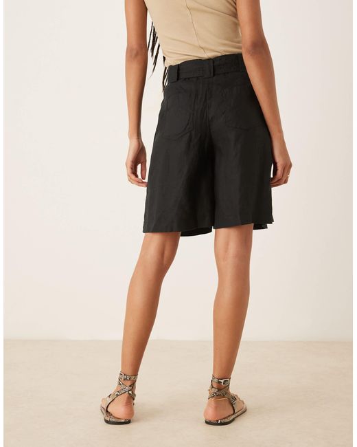 Mango Natural – bermudashorts aus leinen