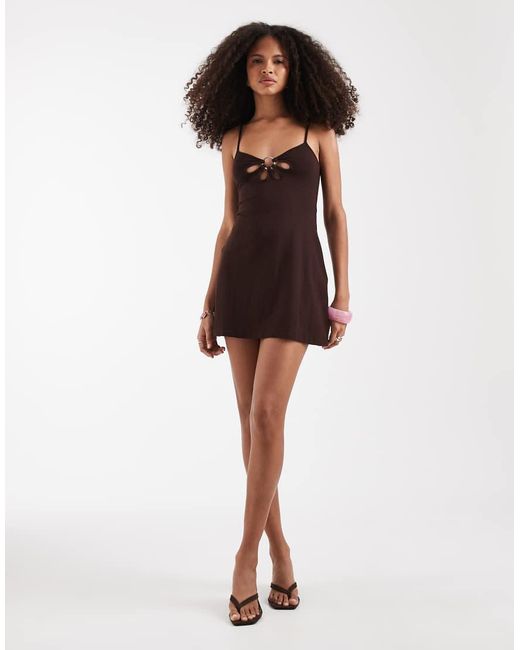 Motel Multicolor Gustin Flower Cut-out Mini Dress