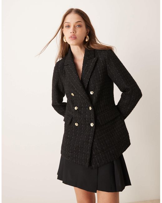 Y.A.S Black – zweireihiger bouclé-blazer