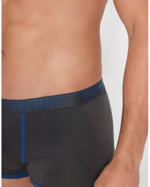 Tezenis Blue Boxers With Contrasting Trim for men