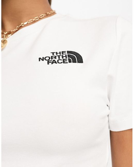 The North Face White Simple Dome Cropped Tight T-shirt