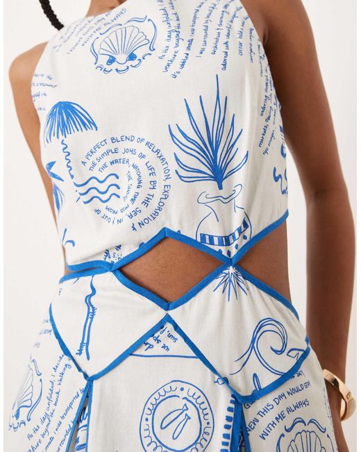 Never Fully Dressed Blue – gemustertes midaxi-kleid