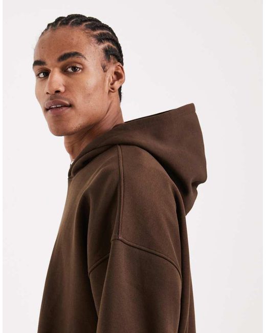 ASOS Brown Essentials Extreme Oversized Hoodie for men
