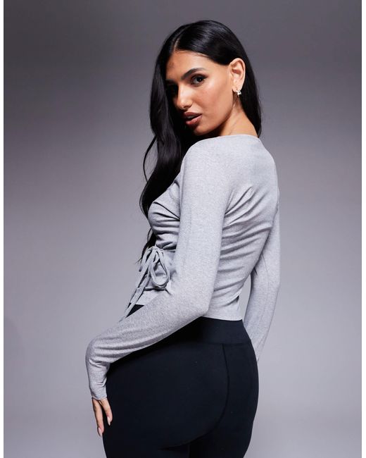ASOS Black Monochrome Wrap Ballet Top