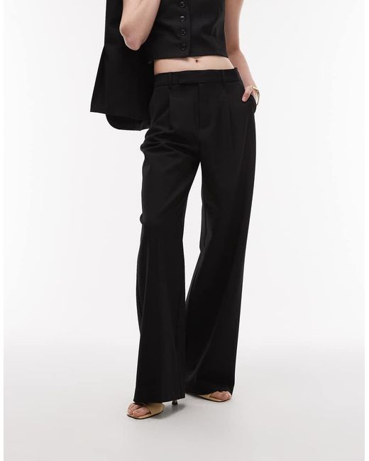 Pantalones Negros Clásicos De Pernera Recta De (Parte De Un Conjunto) Mango de color Black