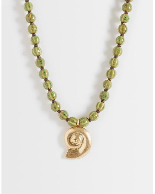 Mango Metallic Sea Shell Beaded Necklace