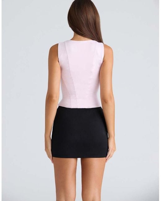 House Of Cb White The Balconette Fitted Corset Top