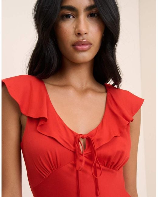 Nobody's Child Red Cleo Midi Slip Dress