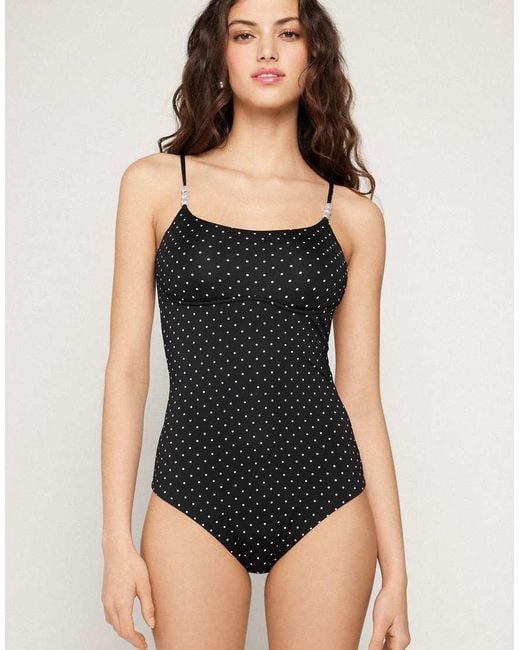 Tezenis Black Polka Dot Swimsuit