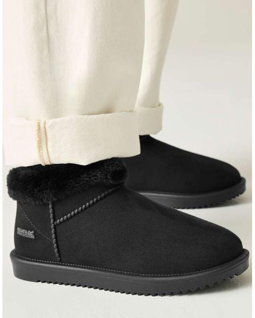 Regatta Black Waterproof Risley Short Borg Boots