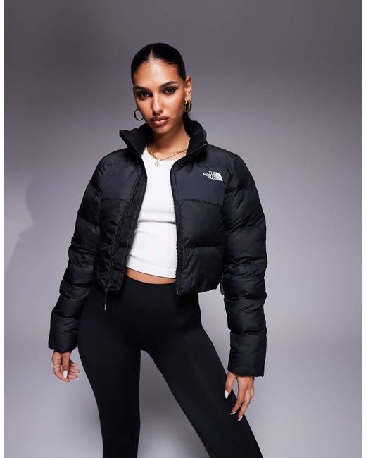 The North Face Blue Saikuru Cropped Puffer Jacket