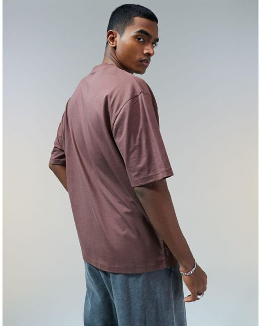 Camiseta marrón oscuro extragrande ASOS de hombre de color Multicolor
