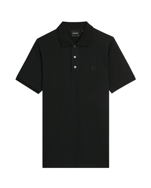 Lyle & Scott Black Ss Polo Shirts Superfine Polo Shirt for men