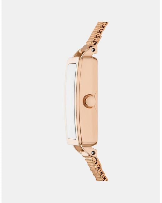 Skagen White Hagen Micro Two-Hand, Rose Stainless Steel Watch- Rosegold