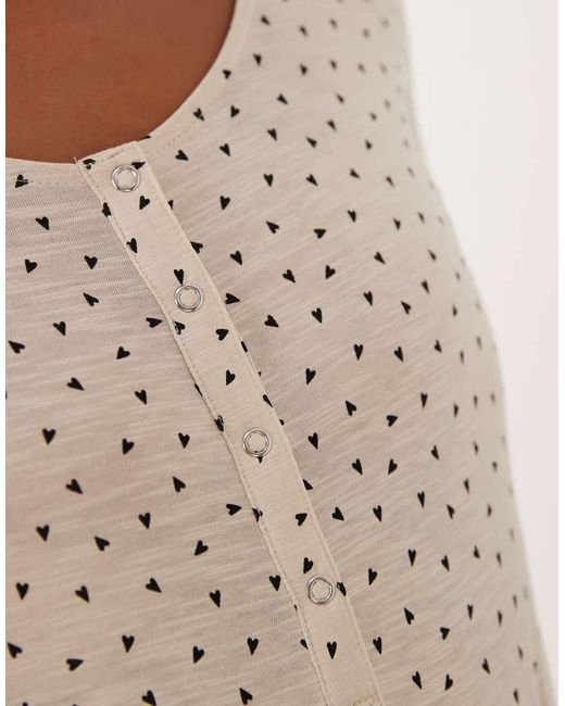 Mama.licious Natural Mamalicious Maternity Heart Print Nightdress With Nursing Function