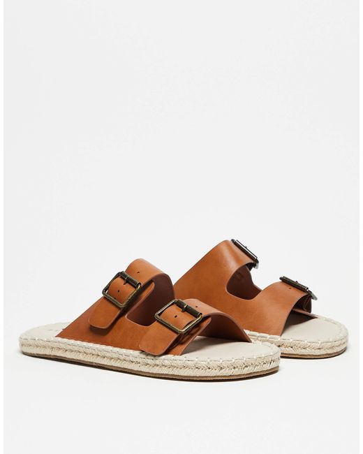 Sandales à double bride façon espadrilles - fauve ASOS pour homme en coloris White