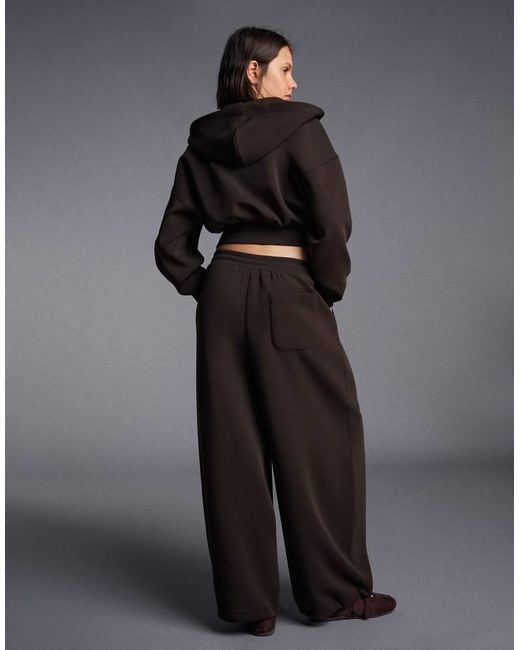 Bershka Black Petite Modal Barrel Trousers