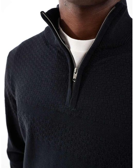 Maglione Con Zip Corta di Threadbare in Blue da Uomo