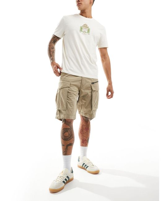 G-Star RAW – rovic – locker geschnittene cargo-shorts in Natural für Herren