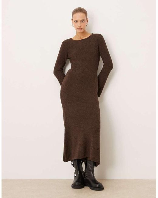 Vila Brown Super Soft Fluffy Maxi Jumper Dress