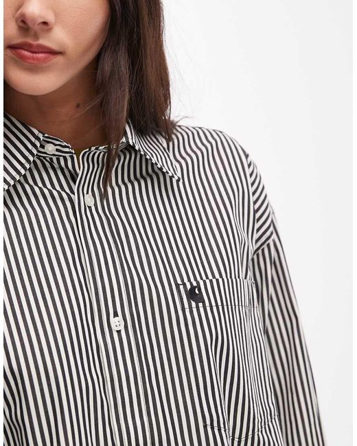 Carhartt Gray Daldry Stripe Long Sleeve Shirt