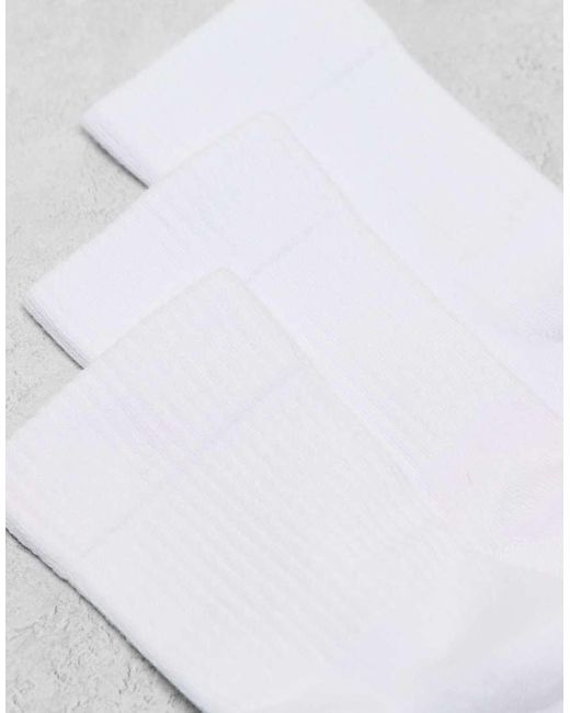 Pack De 3 Paras De Calcetines Deportivos Blancos De Tejido De Secado Rápido Icon De 4505 de color White