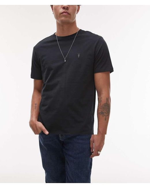AllSaints Black Brace 3-Pack Brushed Cotton T-Shirts for men