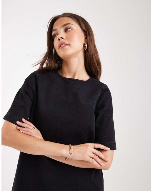 ASOS Black Denim T-shirt Mini Dress