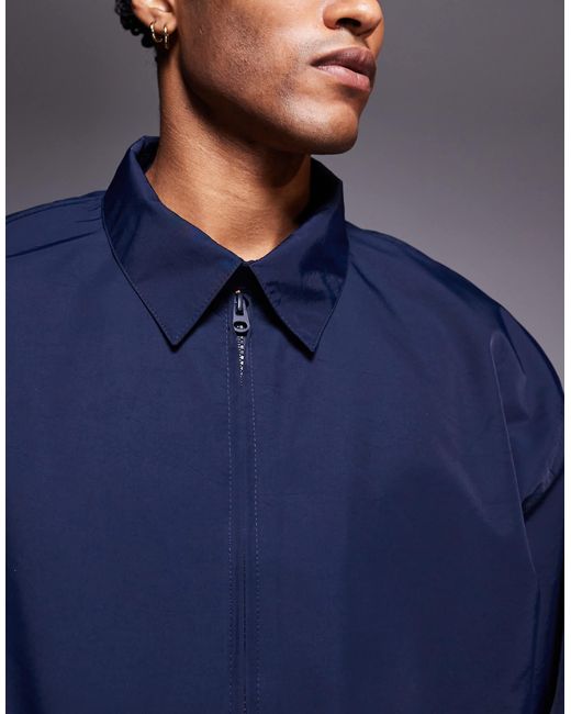 Blouson harrington oversize léger ASOS pour homme en coloris Blue