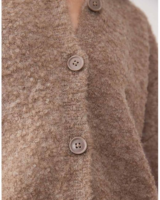 ASOS Natural Oversized High V-neck Boyfriend Cardigan