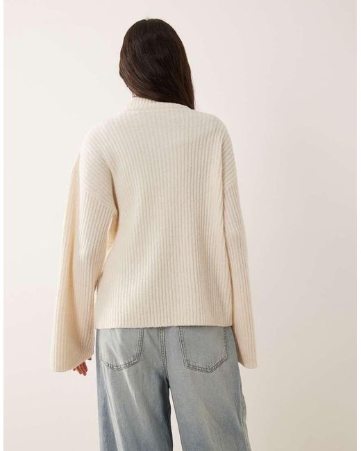 Vila Natural Cable Knit Zip Up Jumper