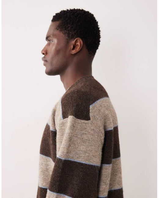 Abercrombie & Fitch Brown Knitted Crew Neck Preppy Jumper for men