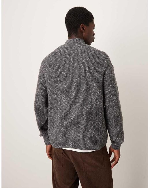Abercrombie & Fitch Gray Knitted Quarter-zip Cosy Jumper for men