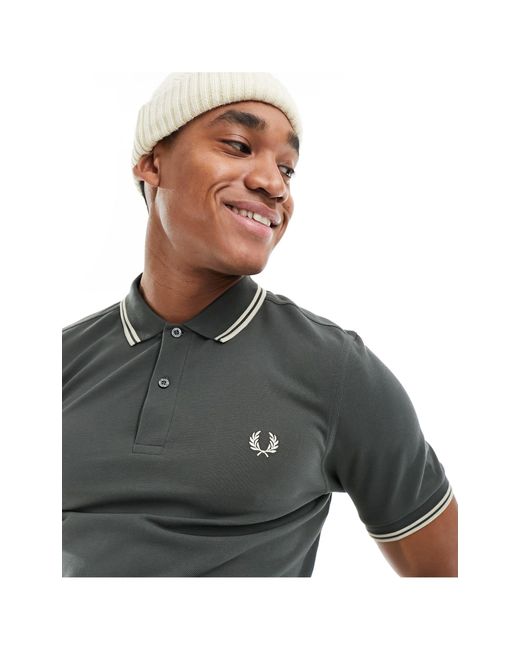 Fred Perry White Twin Tipped Polo for men