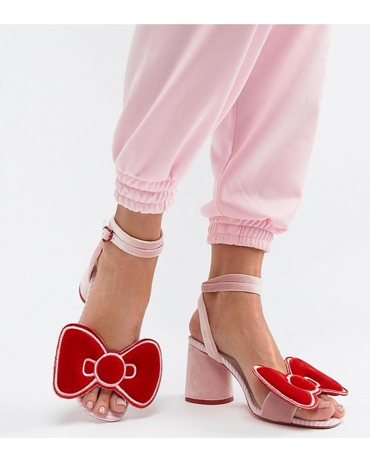 ASOS Multicolor Hello Kitty X Velvet Bow Heeled Sandal